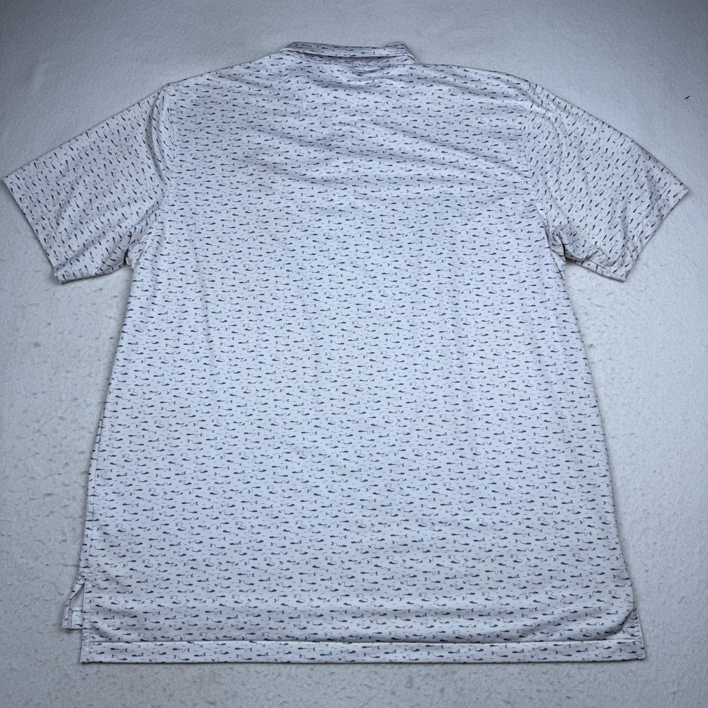 Peter Millar Polo Mens 2XL White Print Summer Comfort Golf Oak Tree National - Picture 7 of 8